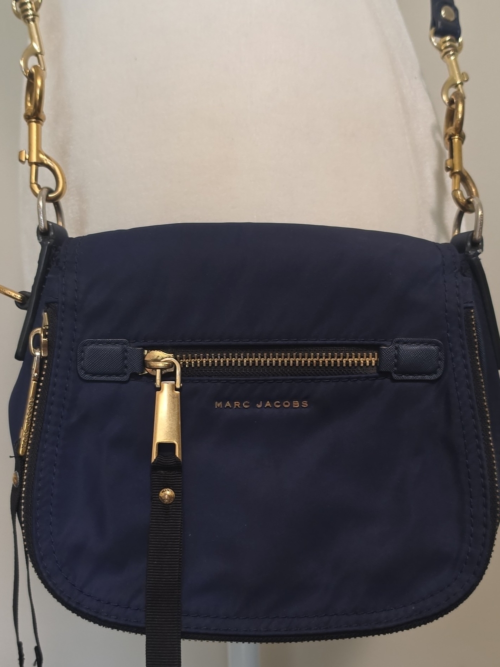 Marc Jacobs Navy Crossbody Bag with Gold Hardware